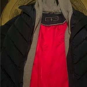Tommy Hilfiger Gray Jacket with Red Interior 😍 (NEVER WORN)